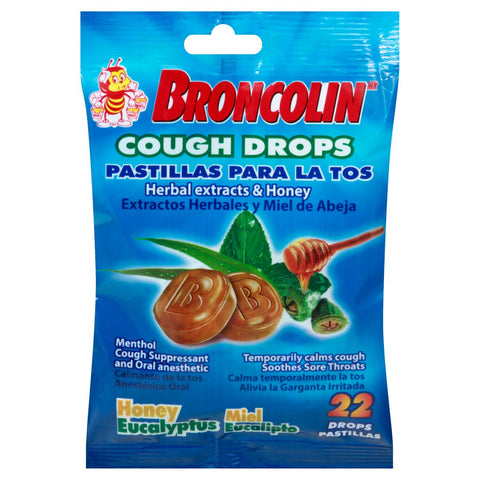 BRONCOLIN HONEY/EUCALYPT COUGH DROP (22ct bag)