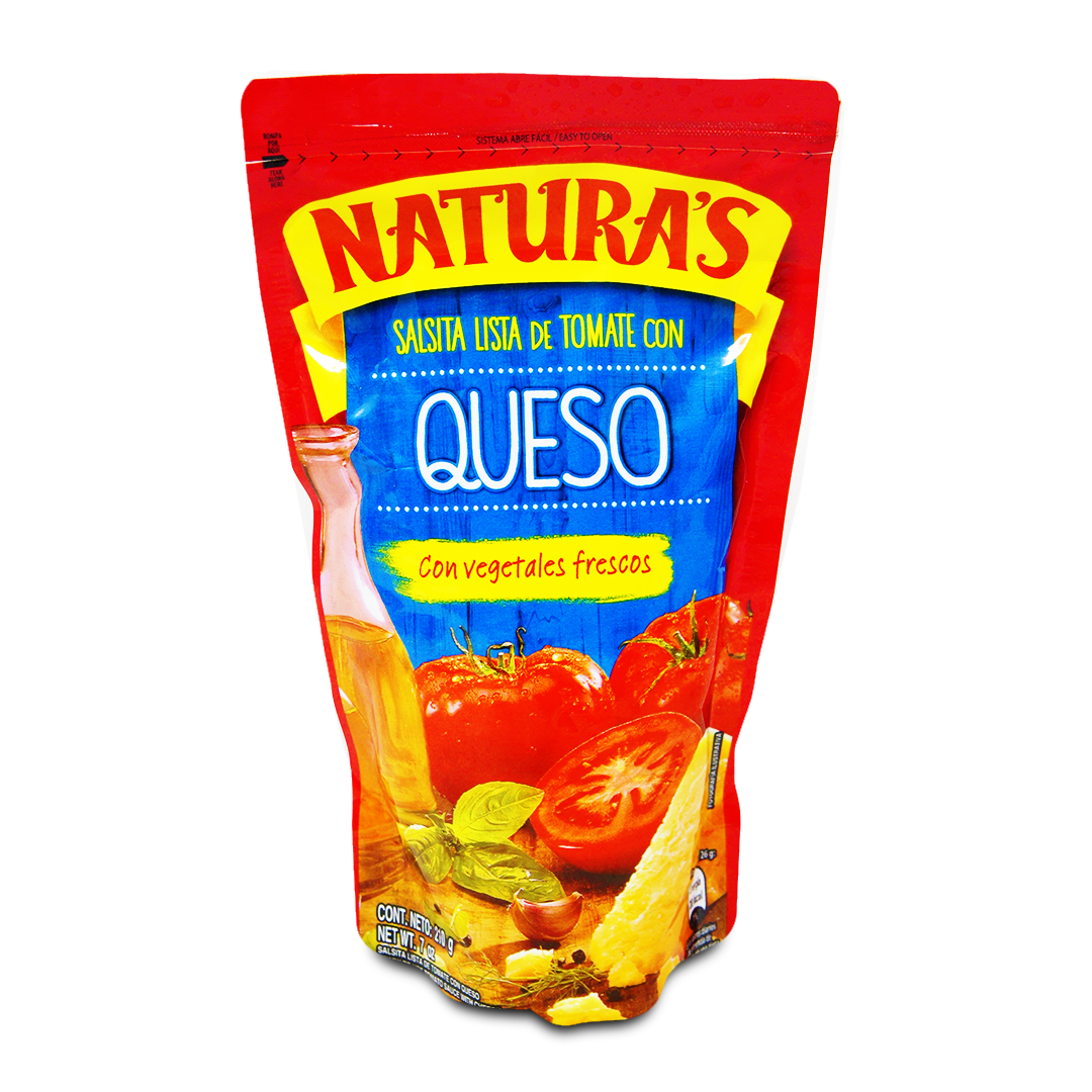 Naturas Salsa Con Queso (Tomato Sauce Cheese with Vegetables) 6/8oz display