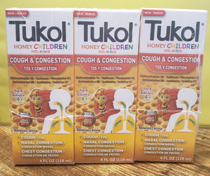 Tukol Honey (Miel) Children Cough & Congestion 4oz (SK)